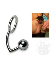 Metall-Penisring mit Analdildo, S, 4cm